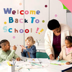288 PCS Alphabet Combo Set, Large Size Letters Uppercase/Lowercase Letters, Numbers & Punctuation, Accents Cutouts for Classroom Home School Room Chalkboard Bulletin Board