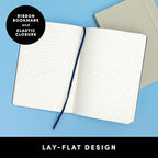 PAPERAGE Graph Paper Journal Notebook, (Black), 160 Pages, Medium 5.6 in x 8 in - 100 GSM Thick Paper – Hardcover Grid Notebook for Work or School