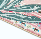Washable Pink Rugs Boho Vintage Tropical Jungle 8x10 Area Rugs Tribal Oriental Carpet for Bedroom Kitchen Dining Living Room Office Distressed Indoor Cute Nursery Rug
