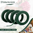 DF DUALFERV 12 Rolls Dark Green Floral Tape Stem Wrap, 1/2" Wide Flower Tape for Bouquets, 30 Yards Floral Tape for Fresh Flowers for Flower Arranging, Wreath Making, Wedding Bouquets