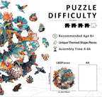 Wooden Puzzles for Adults - Mechanical Butterfly Wood Puzzles Adult - Unique Animal Shape Wooden Jigsaw Puzzles for Adults - Birthday Gifts for Puzzle Lovers, Family (11.4 * 11.4in)