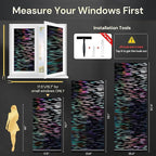 rabbitgoo Window Privacy Film, Total Blackout Window Film, Stained Glass Heat Control Glass Thermal Sticker, Room Darkening Door Cover, Anti-UV Privacy Cling with Installation Tools, 35.4" x 157.4"