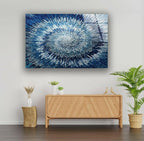 My Photostation.com 60WX40H'' Abstract Blue Textured Glass Wall ArtTempered Glass Printing Wall Decor Large Wall Art Wall Hangings