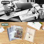 12 Pack Clear Die & Stamp Storage Bag Transparent Plastic Folders for Cutting Dies Stencil Embossing Crafts for DIY Scrapbooking Paper Card Craft Organizer Holder