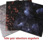 Hexers Role-Playing Game Board Mat, Square Grid Terrains, 8 Different terrains, Compatible with Dungeons and Dragons DND Pathfinder RPG, 27 on 23 inches, 1 inch Squares, Foldable & Dry Erase
