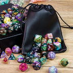 8 Sets Polyhedral Dice Set D&D, 56pcs DND Dice Set with 2 Large Leather Bag for RPG Table Games