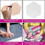 Hexagon Quilting Template Set - 7" with 1/4" Seam Allowance - Durable Acrylic Templates for Quilting, Patchwork, Crafting, & Sewing Projects - Clear Templates for Accurate Designing