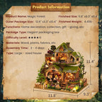 Miniature House Kit, 3D Wooden Puzzles for Adults, DIY Miniature Kit, Dollhouse Kit, Mini House Building Kit, Doll House Kits for Adults Teen to Build (Forest Adventure)