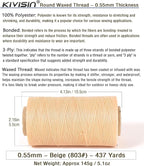 Sturdy Bonded Waxed Polyester Thread, 0.55mm, 437 Yards Wax String Cord - Beige for Leather, Hand Sewing, Stitching, Beading, Bookbinding, Bracelets and Macrame Jewelry Making