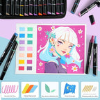 Ohuhu Acrylic Paint Markers 60 Colors: Dual Tips (Round & Fine) Acrylic Markers High Opacity Paint Pens Waterproof Lightfast for Rock Painting Easter Eggs Wood Glass Ceramic Canvas - Kakaako