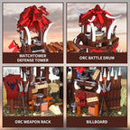 BNG Bonfire Gate Building Set for Adult, Orc Fortress Gate Building Block, Home Office Decor, Stem Toy and Creative Gift for Teen Boy (1279PCS)