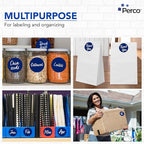 Perco Dark Blue 3-Inch Round Circle Dot Sticker Labels - Multi-Roll Pack (3 Rolls, 500 Labels Each) - Permanent Adhesive, Vibrant Colors, Strong Hold - Perforated for Easy Use - Made in USA