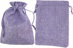 Palmhomee Pack of 25 Burlap Gift Bags with Drawstring Linen Jewelry Pouches Wedding Hessian Jute Bags for Birthday Jewelry and Treat Pouches Party Wedding Favors Gift Art and DIY Craft   (5x7 Inch, Lavender)