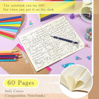 Handepo 100 Pack Composition Notebooks A5/A6 Ruled Lined Composition Kraft Notebooks Bulk Soft Cover Journals Travel Diary Memo for Students Classroom Office Supplies(A5,Colourful)