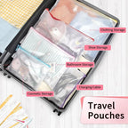 Umriox Zipper Bags, 6 Assorted Size (Black, 12 Packs), Project Bags for Cross Stitch, Mesh Zipper Pouch for Office Supplies Travel Accessories and Board Games Storage