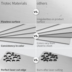 Trotec | Metallic Looking Acrylic Sheet | 12"x20"x1/8", 4 Pcs | Brushed Aluminum/Black | Metallic Finish - Scratch Resistant for Laser Engraving & Cutting,Printing,Glowforge,Name Plate | USA Made