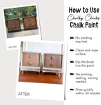 Chalky Chicks All-in-One Chalk Paint for Furniture or Cabinet - 4 Fl Oz - Matte Finish Hail White for Metal, Wood Furniture Paint - No Sanding All-in-One for Home Decor & Crafts, USA Made