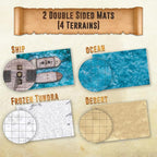 Melee Mats DND Map Starter Kit - 24” x 36" 2 Pack Double Sided, Wet/Dry Erase Battle Terrain Grid - Ultimate Tabletop Board Gaming Experience with Accessories