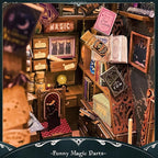 Fsolis Book Nook Kit, DIY Miniature Dollhouse Kit, 3D Wooden Puzzle for Adults, 282 Pieces, Bookshelf Decor Tiny House Mini Booknook Craft, Gifts for Women Teens and Puzzle Lovers (Magic Pharmacist)