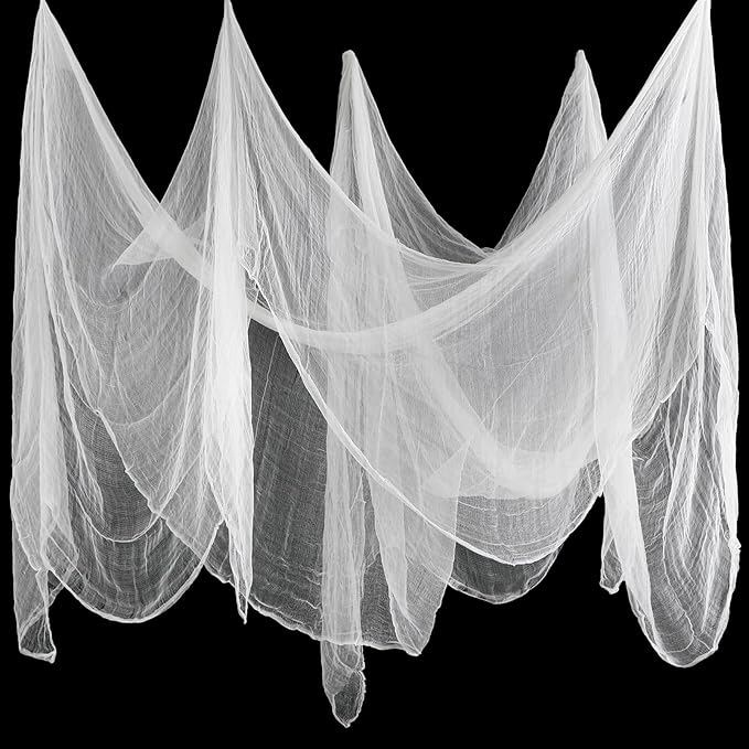 Boao Halloween Cheese cloth 29.92 x 590.55 Inch White Cheesecloth Roll for Crafts Large Cotton Muslin Gauze Fabric for Halloween Outdoor & Indoor Spooky Decoration