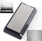 CWOVRS Diamond Knife Sharpening Stone Double-Sided, Diamond Sharpening Plate Honeycomb Surface Plate with Non-Slip Base for Scissors Knives Outdoor Kitchen Sharpen Tools Coarse 600# / Extra Fine 1200#
