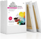 PHOENIX Stretched Canvas for Painting 5x7 Inch/7 Value Pack, 8 Oz Triple Primed 5/8 Inch Profile 100% Cotton White Blank Canvas,Small Framed Canvas for Oil Acrylic & Pouring Art