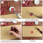 500 Pcs Dark Gold Octagon Wax Seal Beads Kit with 4 Pcs Tea Candles 1 Pc Melting Spoon for DIY Crafts Letters Wedding Wine Bottle Sealing