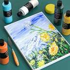 Nicpro 18 Colors Large Acrylic Paint Set, 8.45oz/250 ml Artist Painting Supplies Bulk Non-Toxic For Multi Surface Pumpkin Canvas Wood Fabric Leather Cardboard Paper Crafts Rock Hobby with Color Wheel