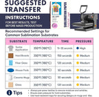 Hayes PinkTech Sublimation Paper 8.5x11 Inch 110 Sheets 125gsm for Inkjet Printer Epson Canon Sawgrass Heat Transfer Paper Works with Sublimation Ink for T-Shirts Mugs Tumblers Sublimation Blanks