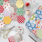 7 Pieces Hexagon Quilting Template with Tailors Chalk Pencil,Acrylic Quilting Rulers Templates with 1/4 Seam Allowance for DIY Sewing Crafts Including 1 Inch,1.5 Inch,2 Inch,3 Inch,4 Inch,5 Inch