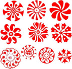 Royal Kraft Round Wooden Printing Stamps (Set of 10) - DIY Henna Fabric Textile Paper Clay Pottery Blocks Htag2165