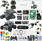Yahboom Raspberry Pi 5 16GB RAM with ROS2 Robot Kit,6DOF Robotic Arm,7-inch Display,Supports Large Language Models,Ubuntu 22.04. AI Vision Materials