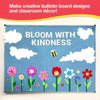 FreshCut Crafts: 280 Pieces of DIY Flower Cutouts with IDEA Guide - 2-Sided Punch Out Tulips, Daisies, Daffodils, Flowers Ideal for Spring Craft Projects, and Mother's Day DIY Gift Craft