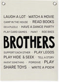 Boys Room Decor,Brothers Make The Best Friends Toddler Room Banner,Playroom Linen Canvas Wall Hanging Flag Decor for Nursery,Playroom,Bedroom,Living Room 18x25 Inch