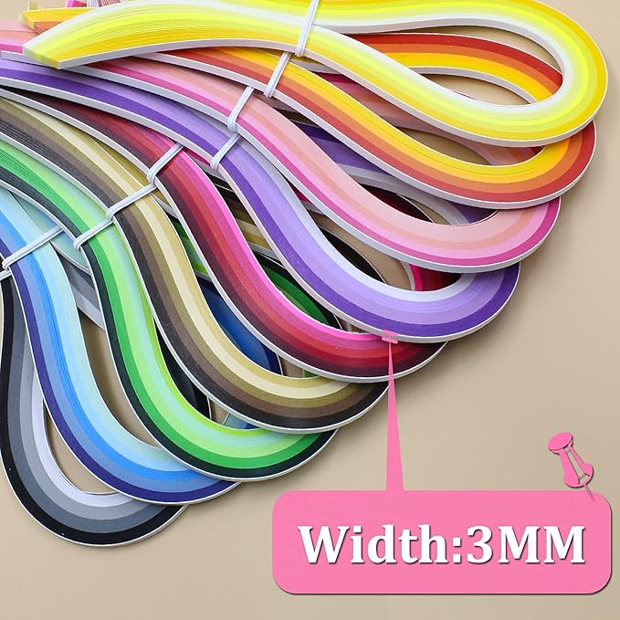 Zorfeter 9 Sets Multi-Color Quilling Paper Strips Kits 900 Strips 42 Colors, 3mm Width, 15" Length