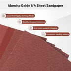 1/4 Sandpaper Sheet,4-1/2"*5-1/2" Assorted 60-80-120,50PACK