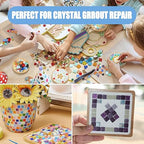 Mosaic Crystal Grout – Ultimate Grouting Solution & DIY Craft Essential for Mosaic Tile Projects, Handmade Art, & Home Decor (12.3oz)