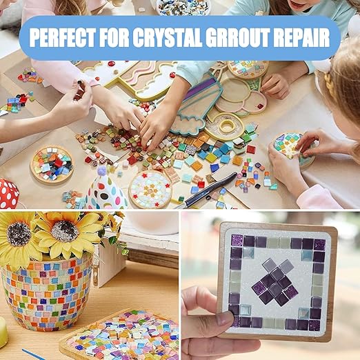 Mosaic Crystal Grout – Ultimate Grouting Solution & DIY Craft Essential for Mosaic Tile Projects, Handmade Art, & Home Decor (4.5oz)