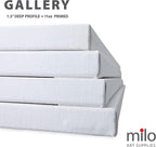 milo Stretched Artist Canvas | 24x30 inches | 4 Pack | 1.5” inch Thick Gallery Profile | 11 oz Primed Large Canvases for Painting, Ready to Paint Art Supplies for Acrylic, Oil