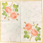 20-ct 13x13 Flowers Paper Luncheon Decoupage Napkins, 3-Ply Servilletas Printed Baby Roses Cocktail Napkin for Art, Dinner and Party, Disposable Napkins Decor