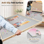 ALL4JIG 2000 Pieces Rotating Puzzle Board with 4 Drawers & Lazy Susan, 40.1" × 28.5" Wooden Jigsaw Puzzle Table with Cover, Portable Puzzle Board