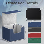 Mlikero Card Deck Box, Commander Deck Box Holds 100+ Double-Sleeved Cards with Divider, Leather Magnetic Closure Card Box Fit for MTG, TCG (Blue)