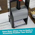 MaxMark Heavy Duty Self Inking Date Stamp with Phrase Shipped - 2 Color Blue/Red Ink