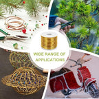 MECCANIXITY 9 Gauge Anodized Aluminum Craft Wire Bendable Bonsai Training Wire 56 Feet 3mm for Sculpting Crafts Wreath Floral Beading Jewelry Making, Gold Tone