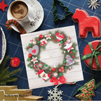 20-ct 13x13 Christmas Paper Decoupage Napkins, 3-Ply Servilletas Tissue Napkin for Dinner and Parties, Disposable Napkins (Wreath X)