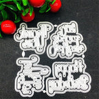 Cutting Dies Metal Stencils Scrapbooking Tools Happy Birthday Thankyou DIY Embossing Template for Paper Card Making Album Arts Crafts Supplies (English words-10.1x10.1cm)