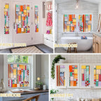 3D Stained Glass Window Privacy Film, Heat Control UV Blocking Static Cling Decorative Window Film for Bathroom,Front Door,Home Non Adhesive,35.4 x 78.7 inches Autumn Reverie