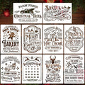 Christmas Stencils for Crafts Reusable A4 Christmas Stencil Holiday Stencils for Painting on Wood Fabrics Porch Hanger Decor