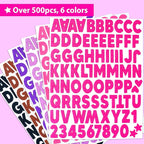 KRAFUN Black and Pink Felt Sticker Kit for Beginner Young Girls and Kids Arts & Crafts, Pack of 500+ Assorted Scrapbook Stickers Alphabets, Numbers, Fun Shapes, Preschool, Children Early Learning
