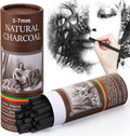 Gueevin 50 Pcs Willow Charcoal Sticks, Willow Charcoal, Artists, Beginners, Students, Perfect for Sketching, Drawing, Shading, and Fine Art Christmas Gifts for Art (5-7mm)